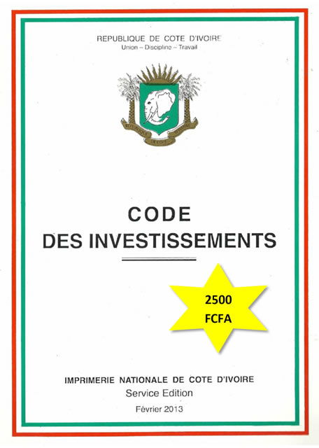Code des investissements (2500 FCFA)